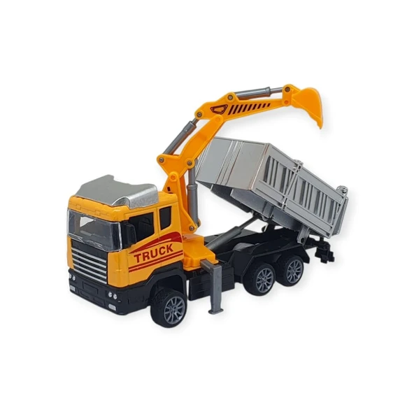 İş Makinası Taşıyan Sürtmeli Çekici Araç Seti - İnşaat Seti - Resim 2