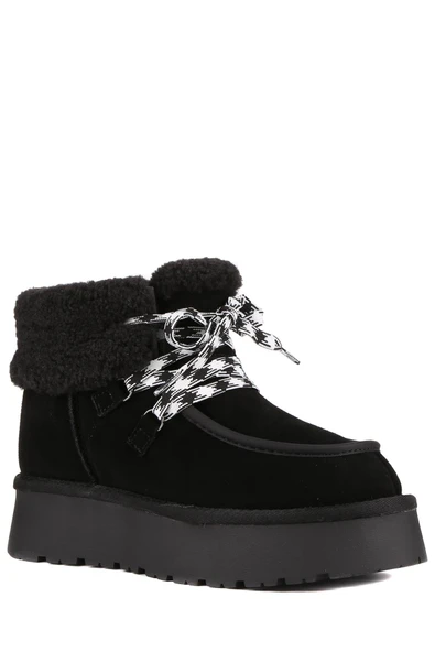 Stato - Siyah Hakiki Süet Deri Kadın Bot - Resim 3