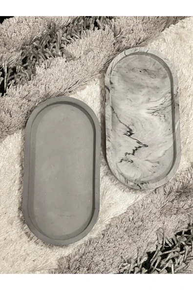2'li Dekoratif Oval Sunumluk Seti, Dekoratif Biblo Takı Tabağı, Saksılık,tütsülük,mumluk - 6