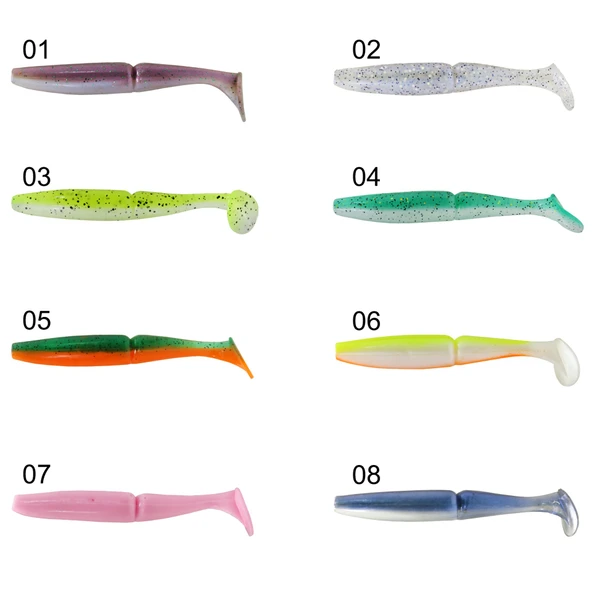 Captain 3516 Pukka Shad 9cm 7gr Levrek Silikonu 5'li Paket Suni Yem  07 - Resim 9