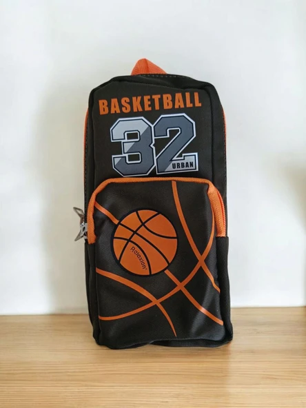 Relaxion Üç Gözlü Greyhound Basketball Turuncu Siyah Kalem Çantası/Kalemlik (160) - Resim 2