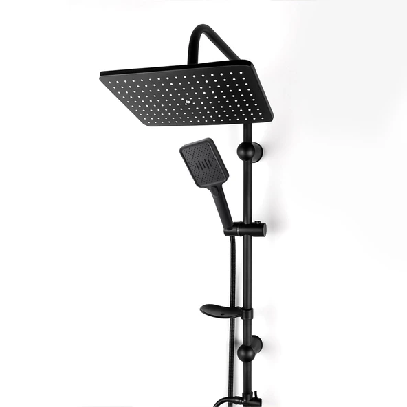 Robot Duş Seti Tam Takım Siyah Lüks Yağmurlama Çok Fonksiyonlu El Duşu Başlıklı Vidalı Duş Sistemi ürün görseli