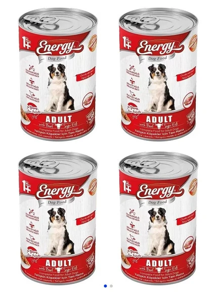 Sığır Etli Yetişkin Yaş Konserve Köpek Maması 400 G - 4 Adet