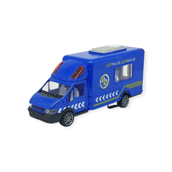 Araba Taşıyan Sürtmeli Polis Araç Seti - Polis Seti - Resim 3