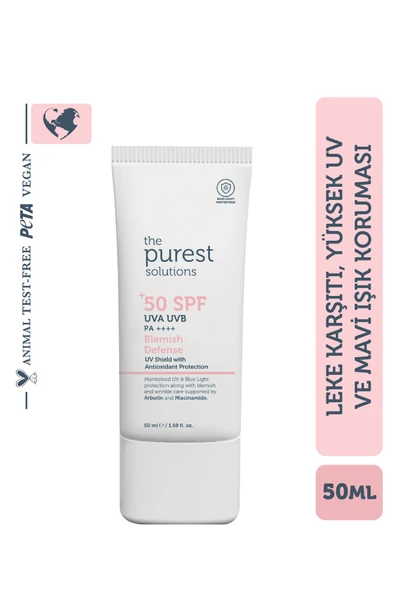 THE PUREST SOLUTİONS LEKE KARŞITI VE CİLT TONU EŞİTLEYİCİ RENKLİ GÜNEŞ KORUYUCU KREM SPF 50, 50 ML