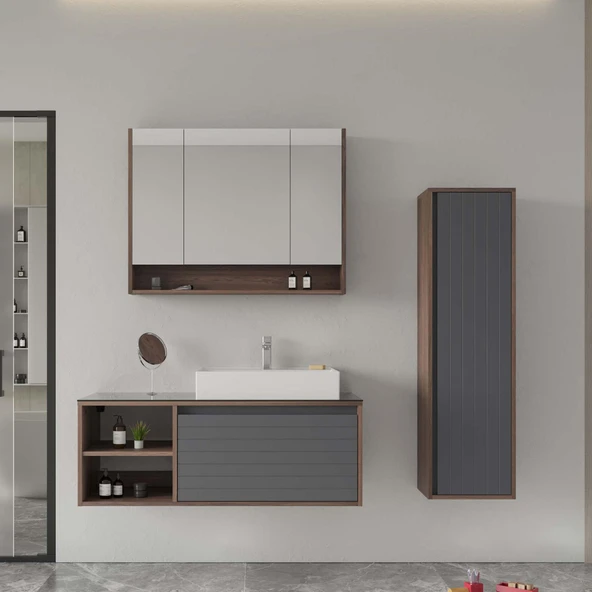 Orka Prato 120 cm Navaro Banyo Dolabı Takımı ve Boy Dolabı ürün görseli