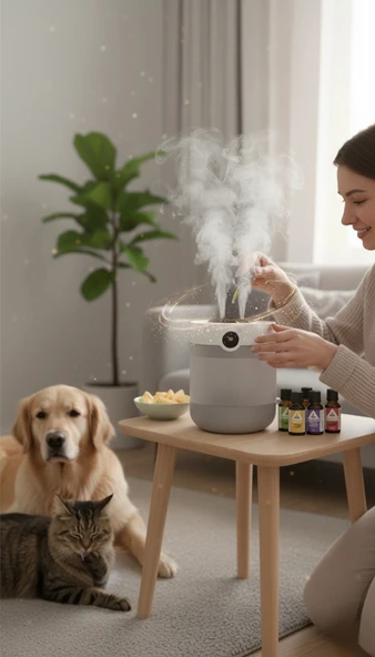 İEG® HUMUDIFIER Hava Nemlendirici ve 5 Adet Uçucu Damla Anbiyans Oda Kokusu - 2