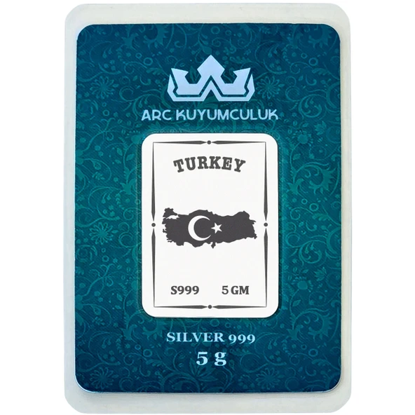 Birliği ve Gururu Simgeleyen Türkiye Haritası Temalı Hediyeye Özel 999 Ayar Gümüş Külçesi-676 ürün görseli