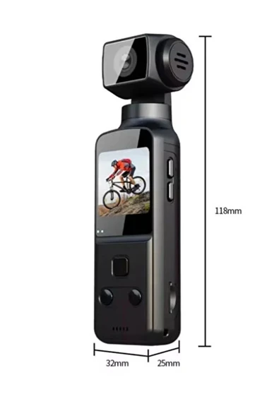 4K Ultra HD 270° Döndürülebilir Su Geçirmez Wifi Vlog Spor Ve Aksiyon Kamerası - Resim 2