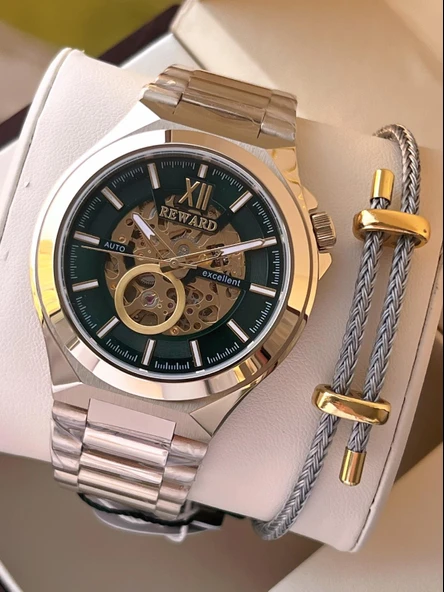 Reward Özel Tasarım Otomatik Mekanizma Çelik Kordon 5 Atm Suya Dayaknıklı Erkek Kol Saati W.145514.2 ürün görseli
