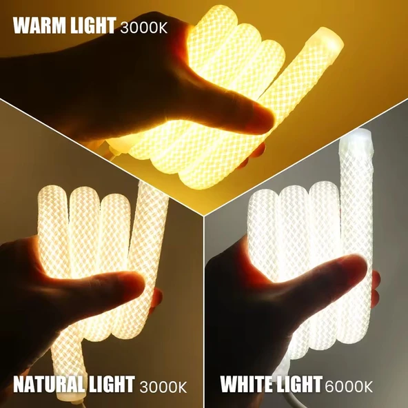 PowerMaster Animasyonlu Bluetooth Neon RGB Kumaş Örgülü Led - Resim 5