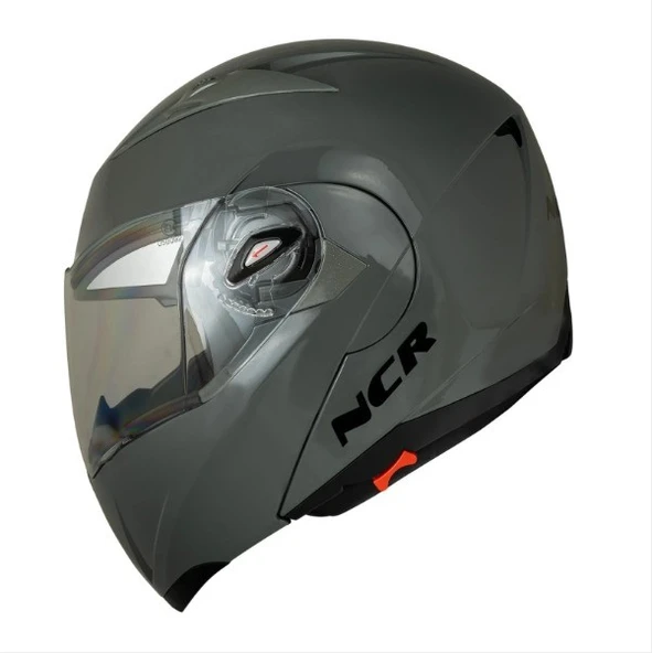 NCR-158 ÇENE AÇILIR GÖZLÜKLÜ E-CE BELGELİ KASK NARDO GRİ - 2
