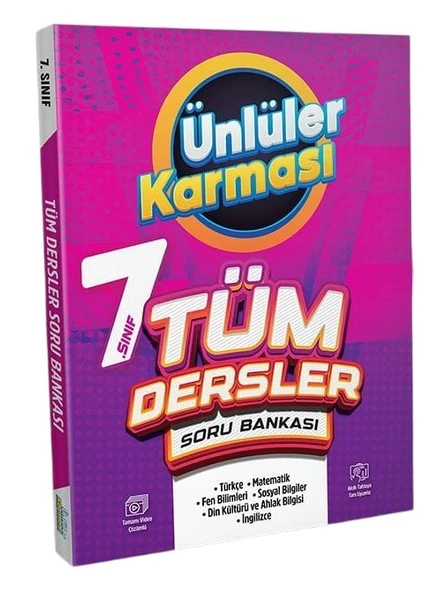 7.Sınıf Ünlüler Karması Tüm Dersler Soru Bankası + Fen Bilimleri Soru Bankası Hediyeli - Resim 2