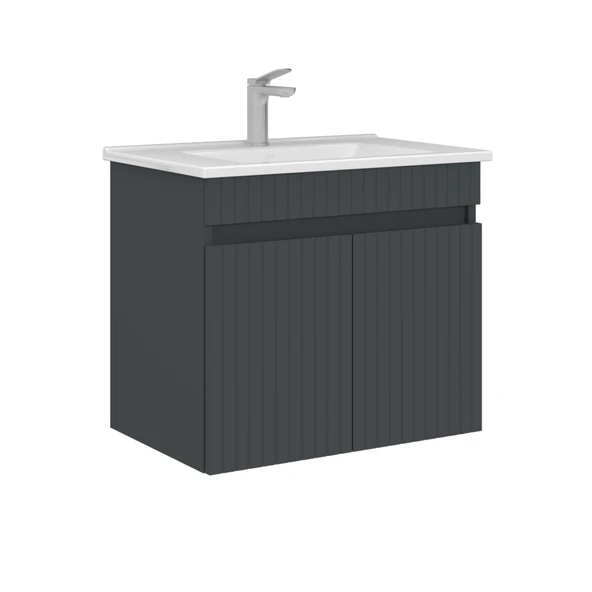 Orka Tivoli 65 cm Mat Antrasit Banyo Dolabı Takımı - Resim 2