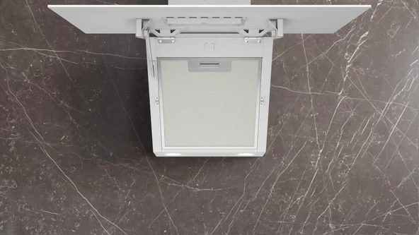 Siemens LC64KPJ20T iQ300, Duvar tipi davlumbaz, eğimli cam tasarım, 60 cm, beyaz - 5