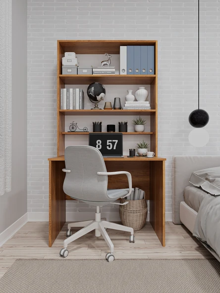 Asra Trend %100 MDFLAM Raflı Çalışma Masası Bilgisayar Ofis Ders Masası ÇM-03  PETRA ürün görseli