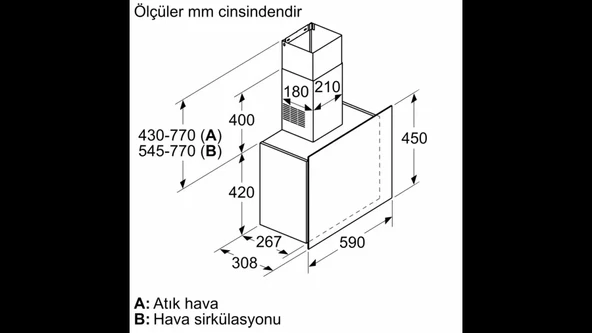 Siemens LC65FCJ00T iQ300 Duvar Tipi Davlumbaz 60 cm şeffaf cam titanyum baskılı - 7