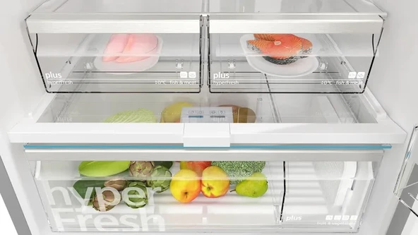 Siemens KD76NAIE1N iQ500 Üstten Donduruculu Buzdolabı 186 x 75 cm Kolay temizlenebilir Inox, Total noFrost - 6