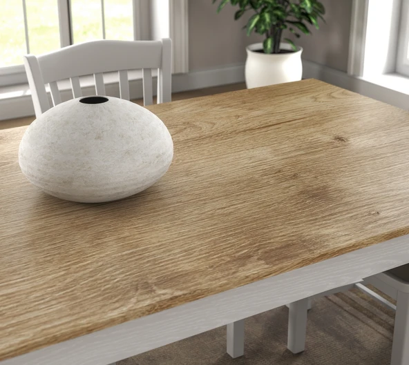 Hunerika Kaelis yemek masası-Wood Beyaz-Minifiks Bağlantılı - 2