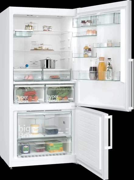 Siemens KG86NCWE0N iQ500 Alttan Donduruculu Buzdolabı 186 x 86 cm Beyaz - 2