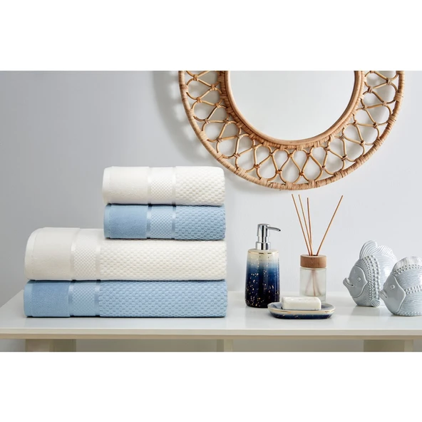 ÖZDİLEK BRİGHT BEST SET MAVİ-KREM - Resim 2