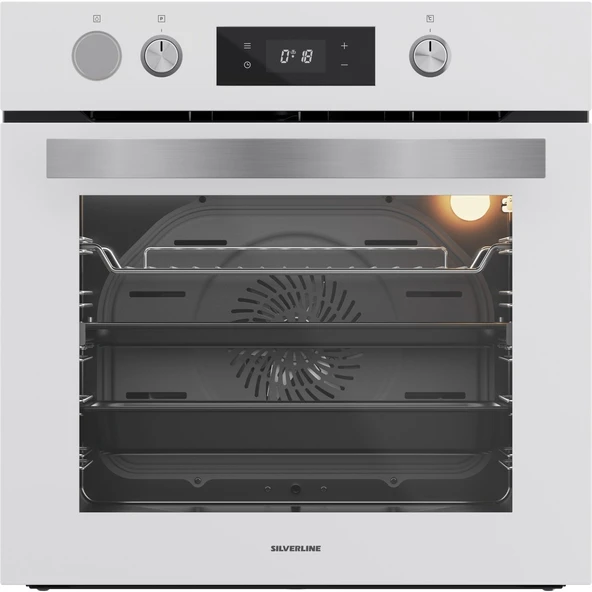 Silverline BO65P4W01 Buhar Destekli + Airfryer Özellikli Ankastre Fırın Beyaz ürün görseli 1