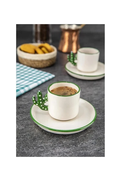 Homemade Cactus Fileto 2 Kişilik Kahve Fincanı - Resim 2