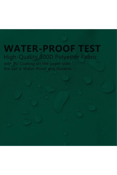 sizenelazım Sizenelazım Yeşil Su Geçirmez Yarasa Model Üçgen Gölgelik 3 X 3 X 4.25m - Resim 3
