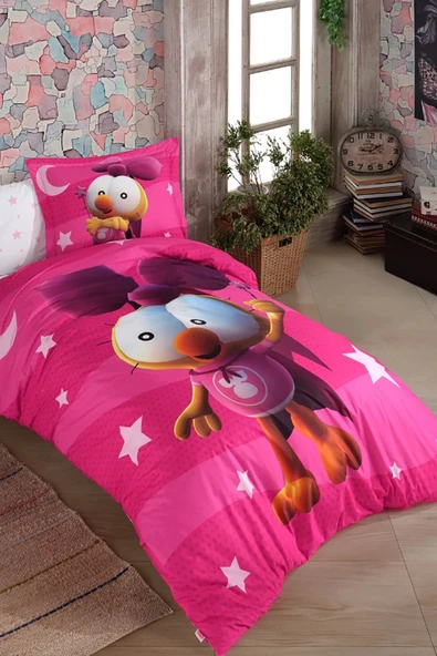 Hobby Poplin Tek Kişilik Lisanslı Nevresim Takımı Sizinkiler V2 Pembe ürün görseli