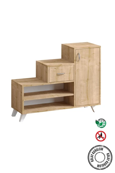 Decormet Retro Ayakkabı Dolabı Safir Meşe - Resim 3