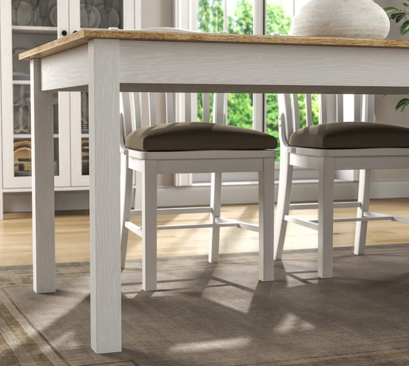 Hunerika Kaelis yemek masası-Wood Beyaz-Minifiks Bağlantılı - 3