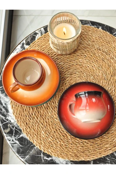 Sipahi Renkli 6 lı Kahve Fincan Takımı 150 Ml - 2