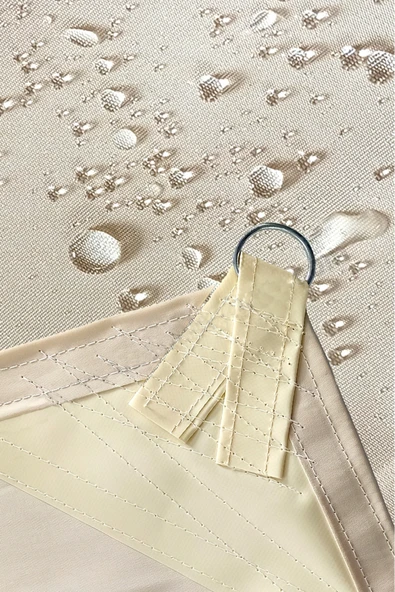 sizenelazım Su Geçirmez Bej Üçgen Gölgelik 3 X 3 X 4.25 190gr Oxford Kumaş - Resim 6