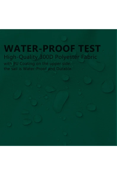 sizenelazım Sizenelazım Su Geçirmez Üçgen Yeşil Gölgelik Oxford Kumaş 300 D 200 gr 3x3x4.25mt - Resim 3