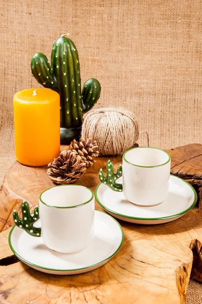 Homemade Cactus Fileto 2 Kişilik Kahve Fincanı ürün görseli 1