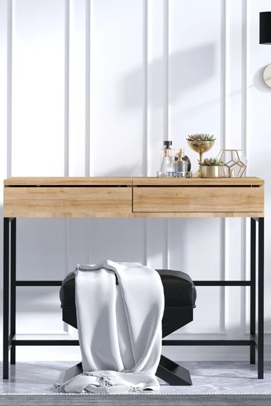 Decormet Linda Makyaj Masası Safir Meşe - Resim 6