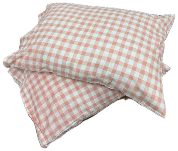 Clasy Ranforce 2 Adet Yastık Kılıfı Ekoseli Desenli Pembe ürün görseli