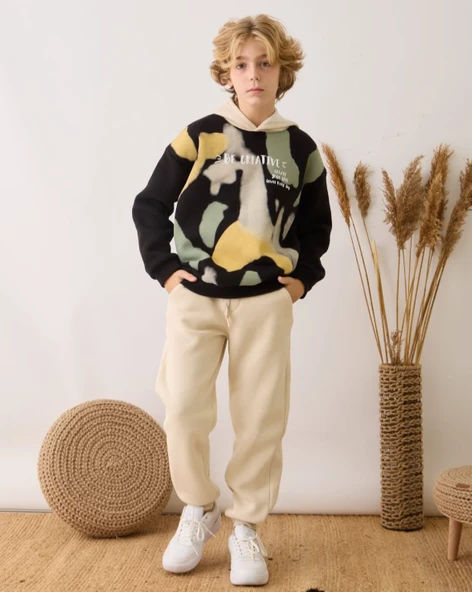 Erkek Çocuk Şardonlu Kamuflaj Eşofman Takımı MAC-3950-036 ürün görseli