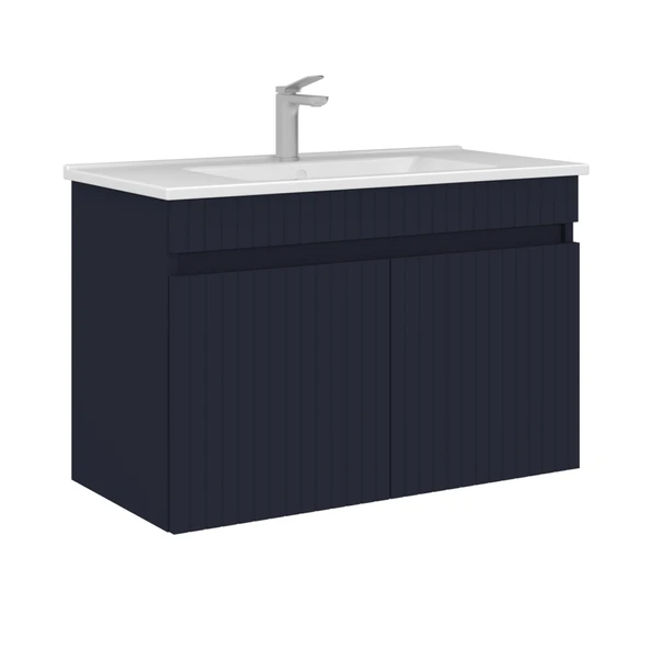 Orka Tivoli 85 cm Mat Lacivert Banyo Dolabı Takımı - Resim 2