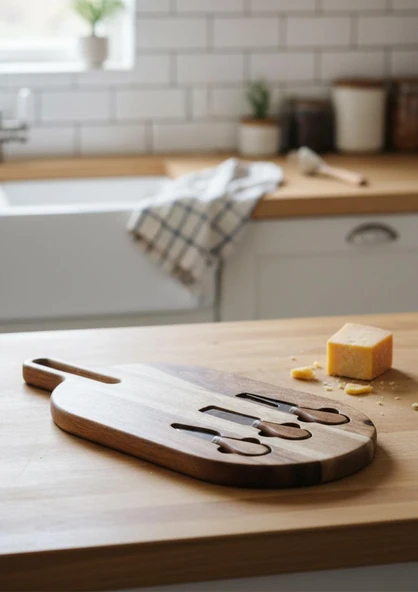 Akasya Peynir Tabağı - Peynir Sunumluk Seti- 4 Parça - 4