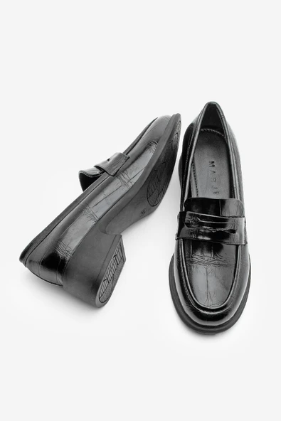 Potinonline K1066 Kadın Kısa Topuk Krokol Günlük Loafer Ayakkabı - 8