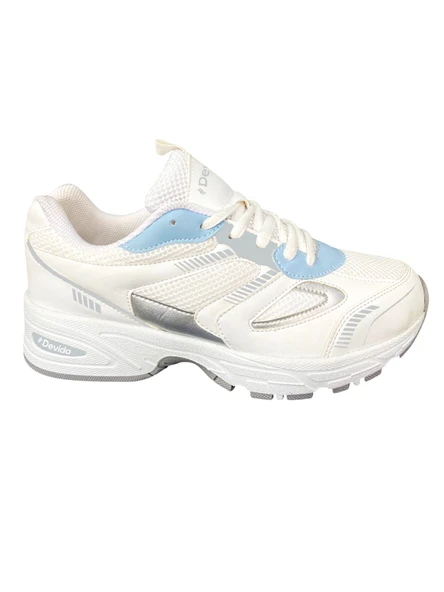 Kadın Beyaz Spor Ayakkabı Günlük Rahat Air Taban Sneaker D410 - 1