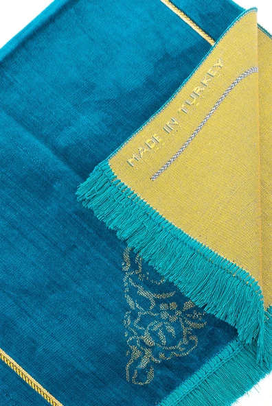 Dodya Kadife Seccade - Mavi - Resim 3