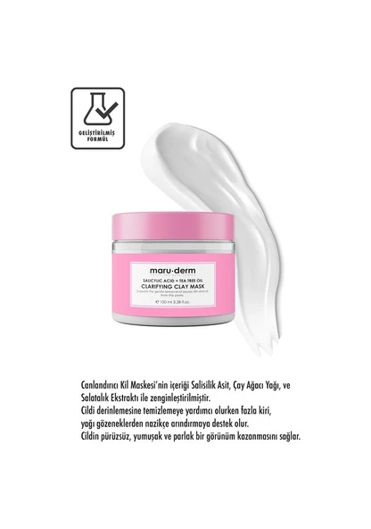 Maruderm Salisilik Asit + Çay Ağacı Yağı Kil Maskesi 100 ML - Resim 2