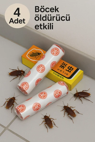 4 Adet Haşere Tebeşiri - Böcek Önleyici Tebeşir - Etkili Hamam Böceği ve Karınca Kovucu (7474) - Resim 12