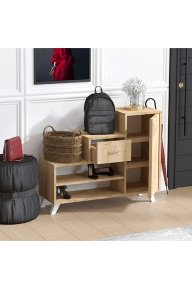 Decormet Retro Ayakkabı Dolabı Safir Meşe - Resim 6