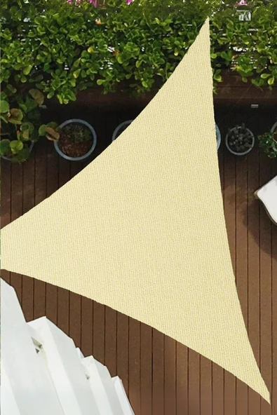 sizenelazım Su Geçirmez Bej Üçgen Gölgelik 3 X 3 X 4.25 190gr Oxford Kumaş ürün görseli