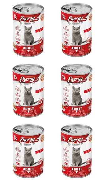 Sığır Etli Yetişkin Islak Kedi Maması 400 G - 6 Adet - 1
