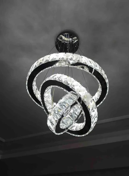 GN GEN AYDINLATMA Plaket Kristal Taş Işlemeli Krom Paslanmaz Ledli 20-30-40 cm 3 Renk - 5