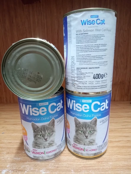 Wisecat Kedi Konserve Yaş Mama Somon Balıklı 10 Adet - 1